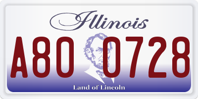 IL license plate A800728
