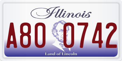 IL license plate A800742