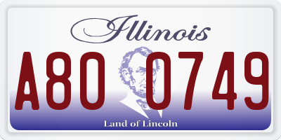 IL license plate A800749
