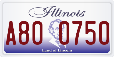 IL license plate A800750