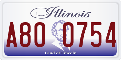 IL license plate A800754