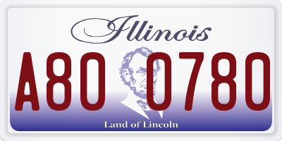 IL license plate A800780