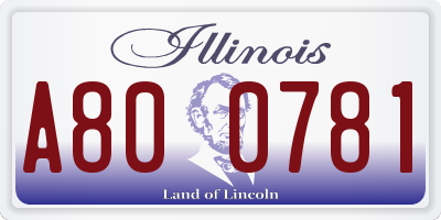 IL license plate A800781