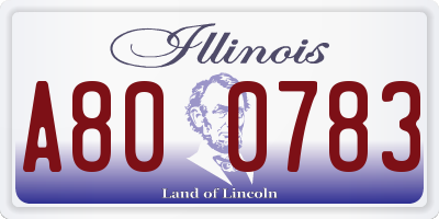 IL license plate A800783