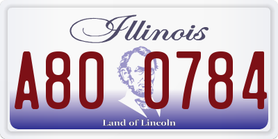 IL license plate A800784