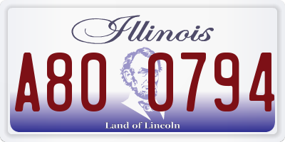 IL license plate A800794