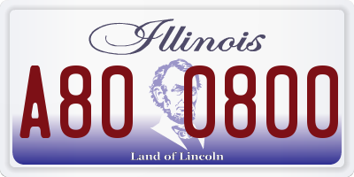 IL license plate A800800