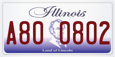 IL license plate A800802