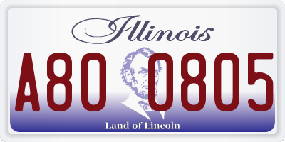 IL license plate A800805