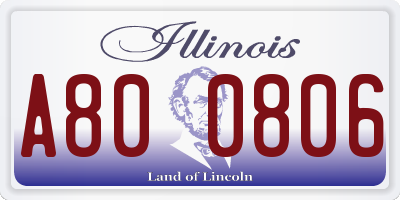 IL license plate A800806