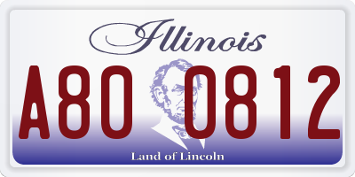 IL license plate A800812