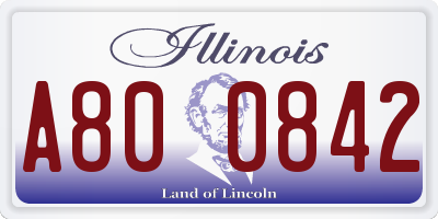 IL license plate A800842