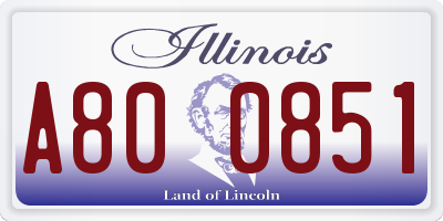 IL license plate A800851