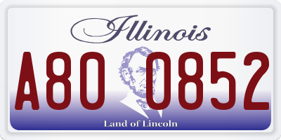 IL license plate A800852