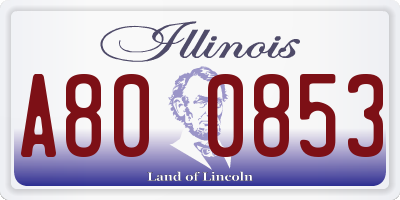 IL license plate A800853