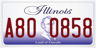 IL license plate A800858