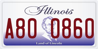 IL license plate A800860