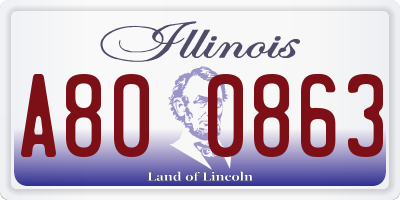IL license plate A800863