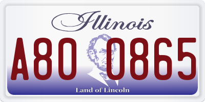 IL license plate A800865