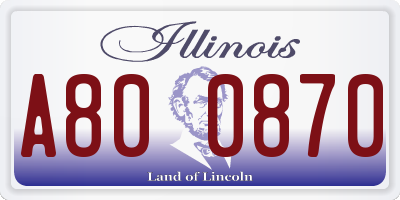 IL license plate A800870