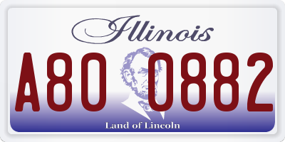 IL license plate A800882