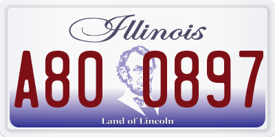 IL license plate A800897