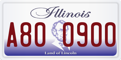 IL license plate A800900