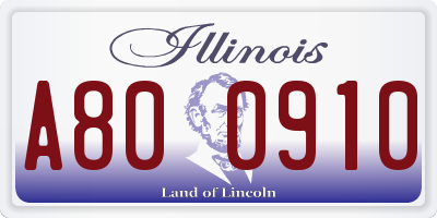 IL license plate A800910