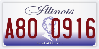 IL license plate A800916