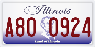 IL license plate A800924