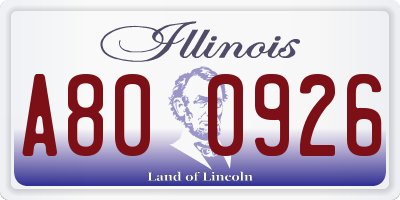 IL license plate A800926