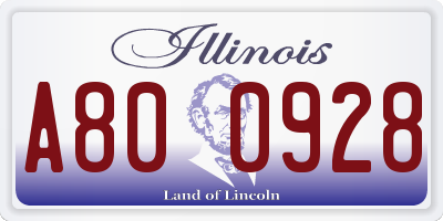 IL license plate A800928