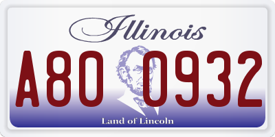 IL license plate A800932