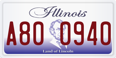 IL license plate A800940
