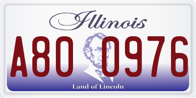 IL license plate A800976
