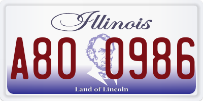 IL license plate A800986