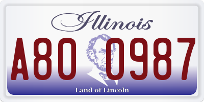 IL license plate A800987