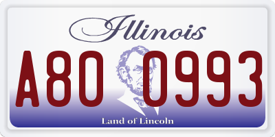 IL license plate A800993