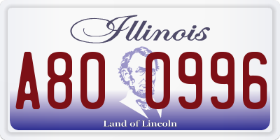 IL license plate A800996