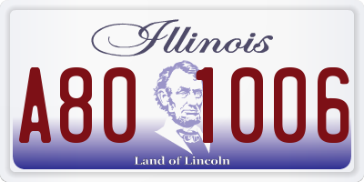 IL license plate A801006