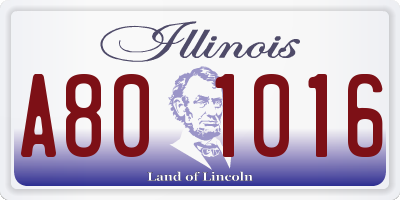 IL license plate A801016