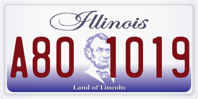 IL license plate A801019