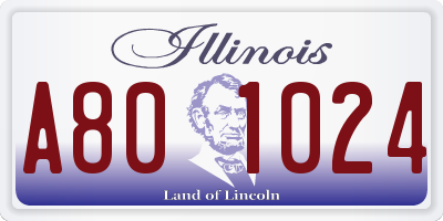 IL license plate A801024