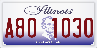 IL license plate A801030
