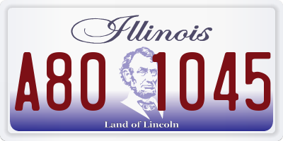 IL license plate A801045