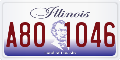 IL license plate A801046