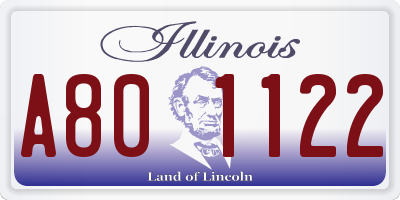 IL license plate A801122