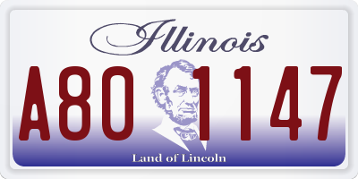 IL license plate A801147