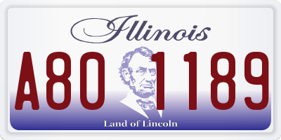 IL license plate A801189