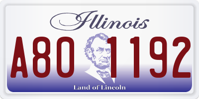 IL license plate A801192